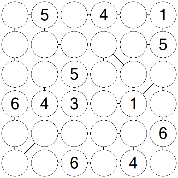 Chain Sudoku 6x6 - Medio