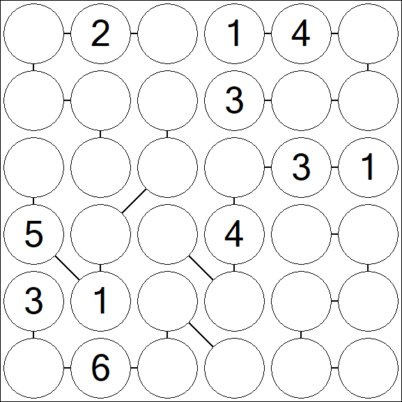 Chain Sudoku 6x6 - Medio