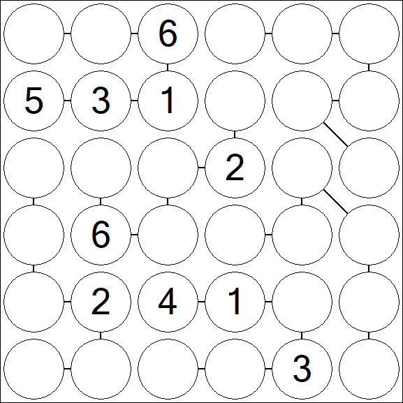 Chain Sudoku 6x6 - Médio