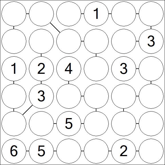Chain Sudoku 6x6 - Medio