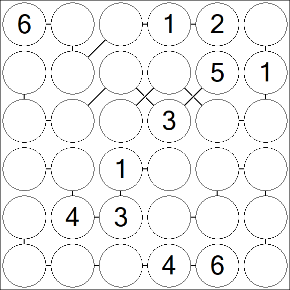 Chain Sudoku 6x6 - Medio