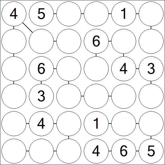 Chain Sudoku 6x6 - Medio