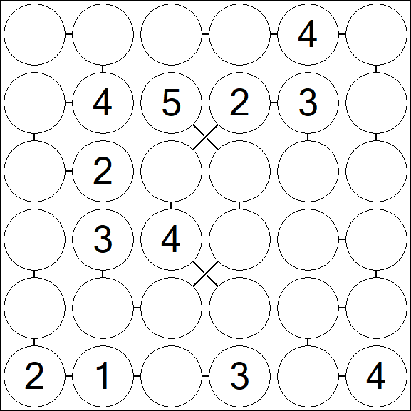 Chain Sudoku 6x6 - Medio
