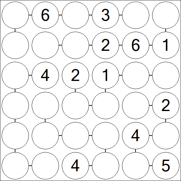 Chain Sudoku 6x6 - Medio
