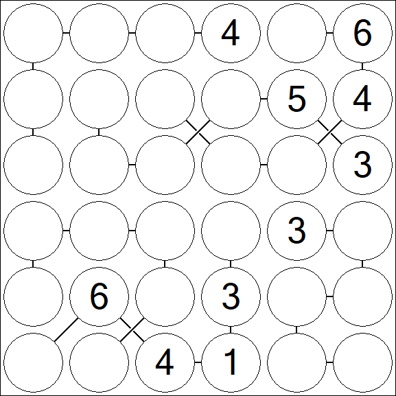 Chain Sudoku 6x6 - Médio