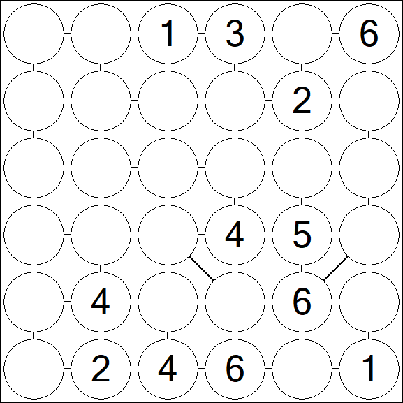 Chain Sudoku 6x6 - Medio