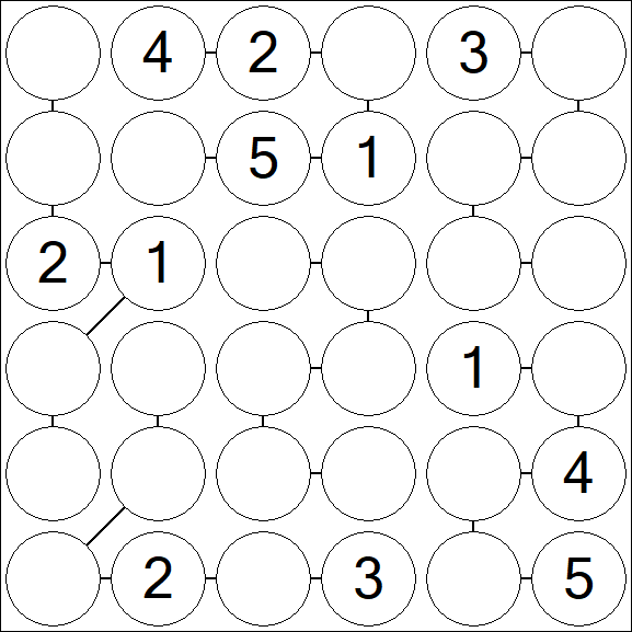 Chain Sudoku 6x6 - Medio