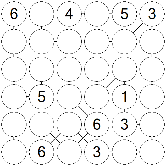 Chain Sudoku 6x6 - Medio