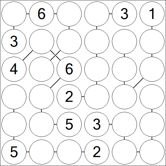 Chain Sudoku 6x6 - Medio