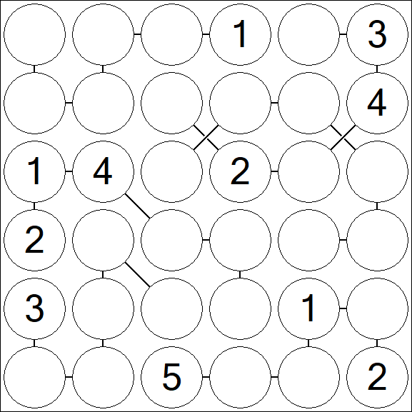 Chain Sudoku 6x6 - Medio