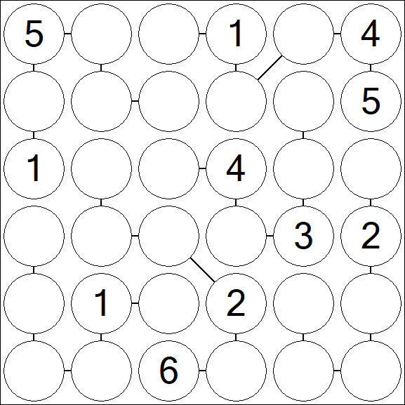 Chain Sudoku 6x6 - Medio