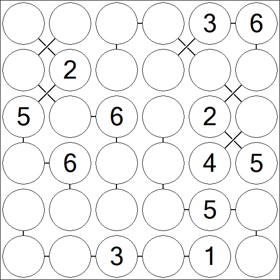 Chain Sudoku 6x6 - Medio
