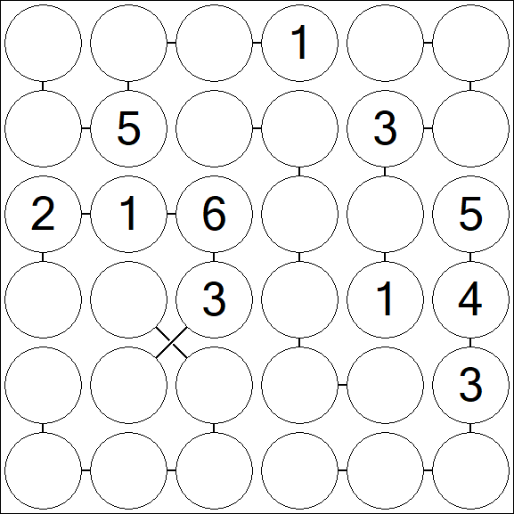 Chain Sudoku 6x6 - Médio