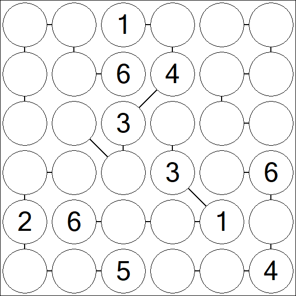 Chain Sudoku 6x6 - Medio