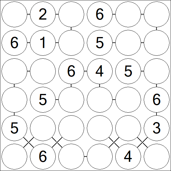 Chain Sudoku 6x6 - Medio