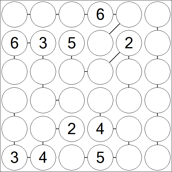 Chain Sudoku 6x6 - Medio