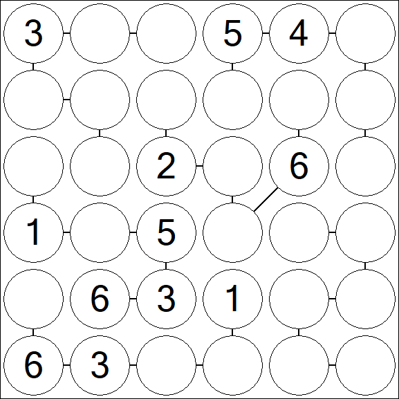 Chain Sudoku 6x6 - Medio