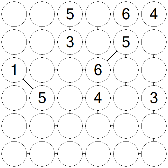 Chain Sudoku 6x6 - Medio