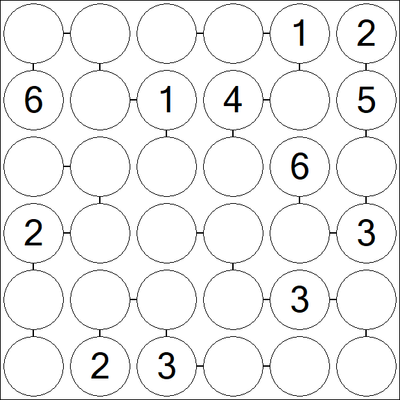 Chain Sudoku 6x6 - Medio