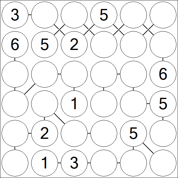 Chain Sudoku 6x6 - Medio
