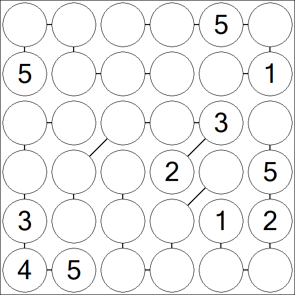 Chain Sudoku 6x6 - Medio