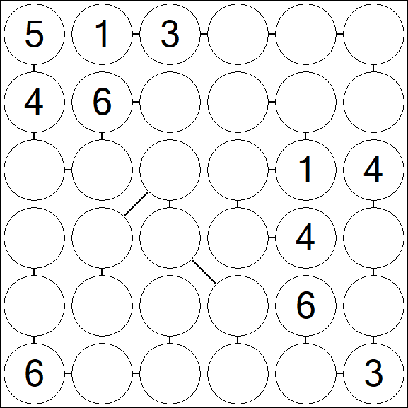 Chain Sudoku 6x6 - Medio
