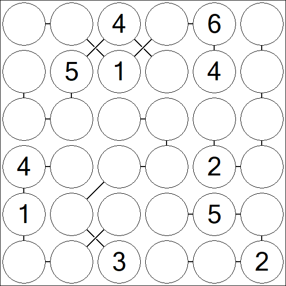 Chain Sudoku 6x6 - Medio