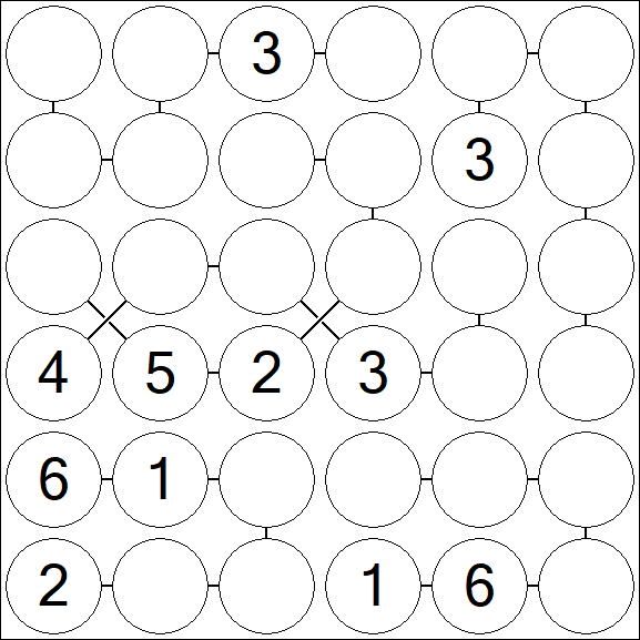 Chain Sudoku 6x6 - Medio