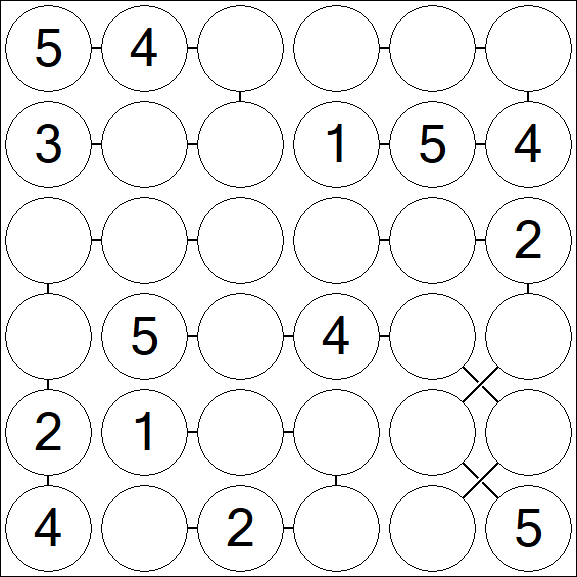 Chain Sudoku 6x6 - Medio