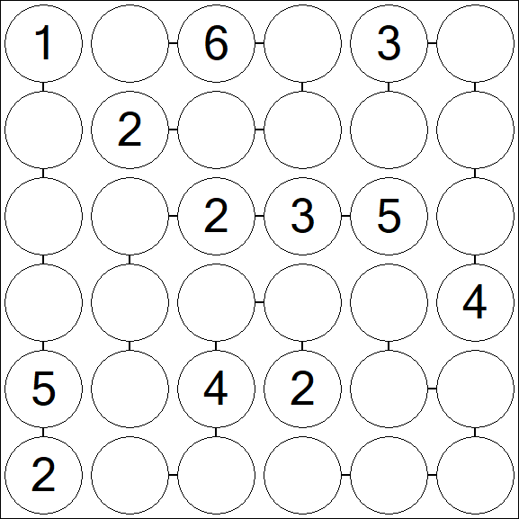 Chain Sudoku 6x6 - Medio