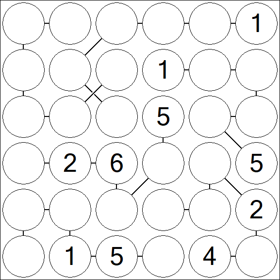 Chain Sudoku 6x6 - Medio