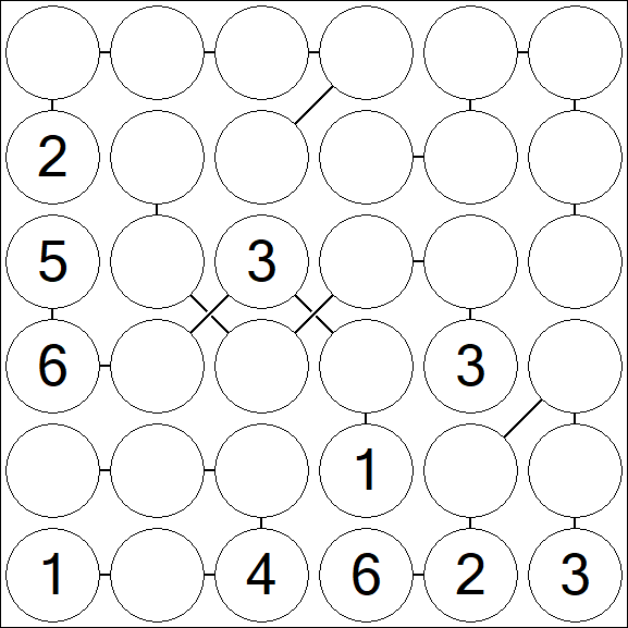 Chain Sudoku 6x6 - Medio