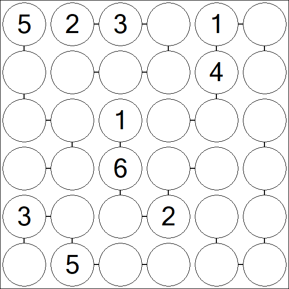 Chain Sudoku 6x6 - Medio