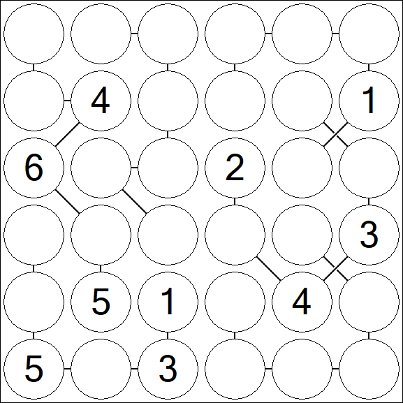 Chain Sudoku 6x6 - Medio