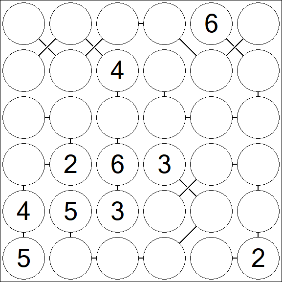 Chain Sudoku 6x6 - Medio
