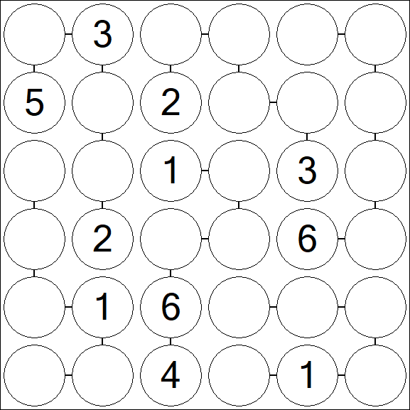 Chain Sudoku 6x6 - Medio