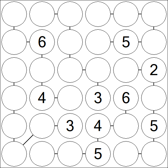 Chain Sudoku 6x6 - Medio