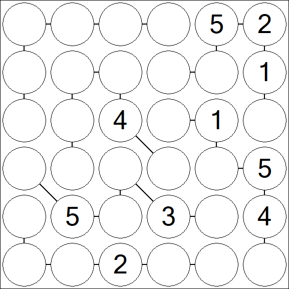 Chain Sudoku 6x6 - Medio