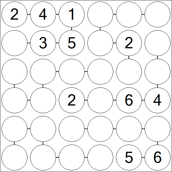 Chain Sudoku 6x6 - Medio