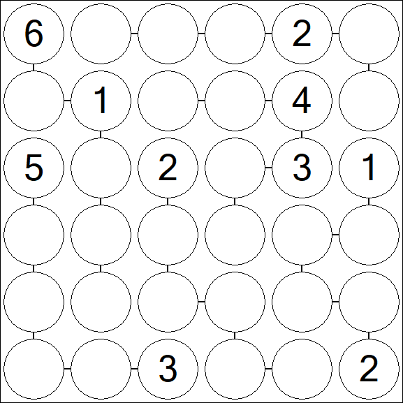 Chain Sudoku 6x6 - Medio