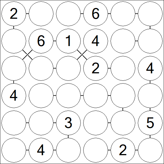Chain Sudoku 6x6 - Medio