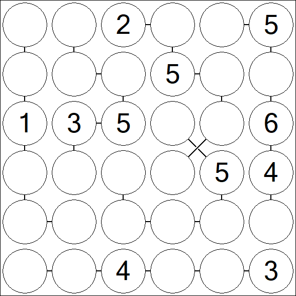 Chain Sudoku 6x6 - Medio