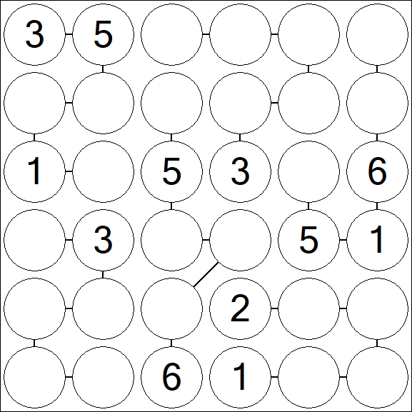 Chain Sudoku 6x6 - Medio