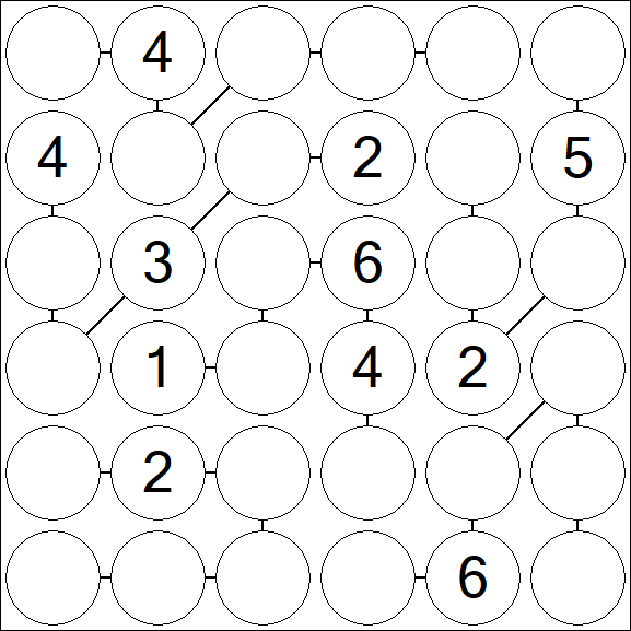 Chain Sudoku 6x6 - Medio