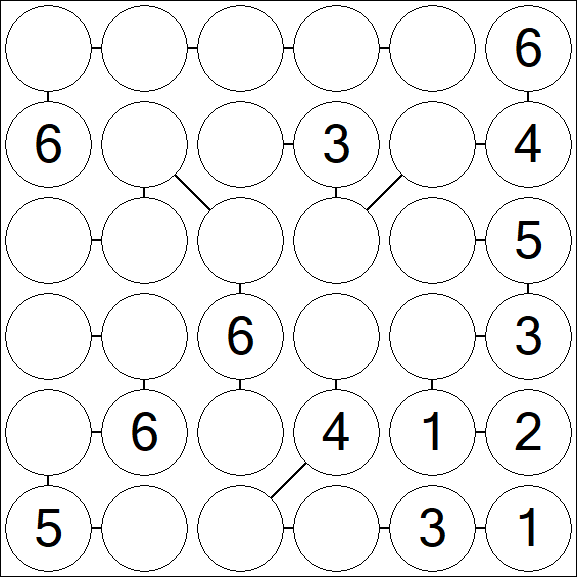 Chain Sudoku 6x6 - Medio