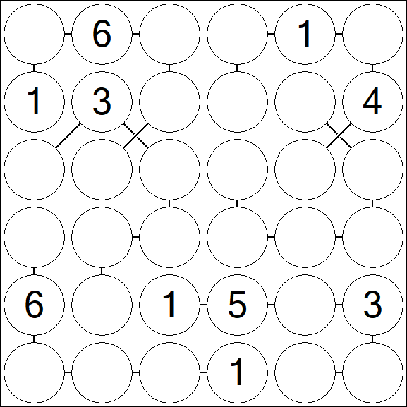 Chain Sudoku 6x6 - Medio