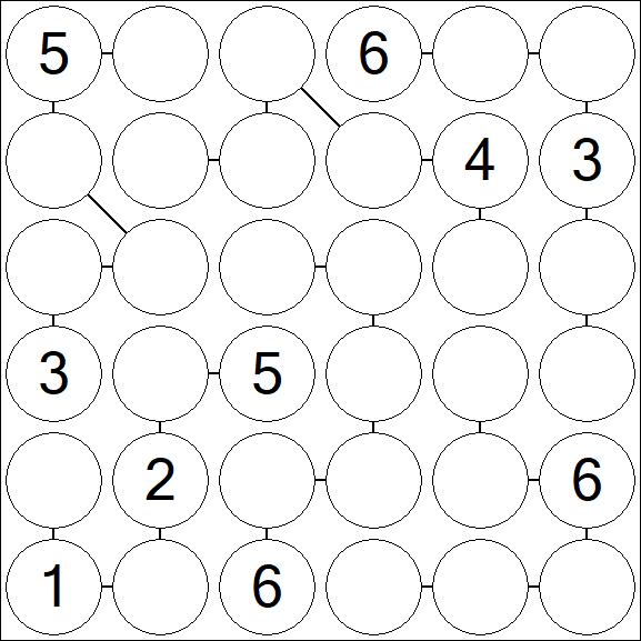 Chain Sudoku 6x6 - Medio