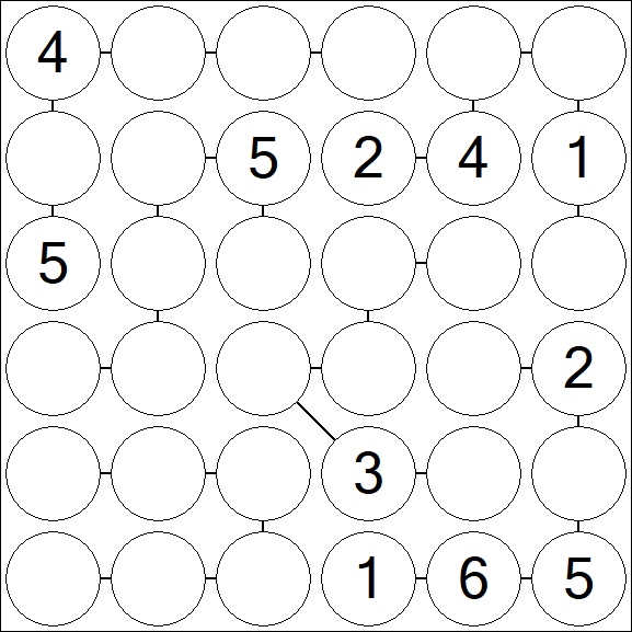 Chain Sudoku 6x6 - Medio