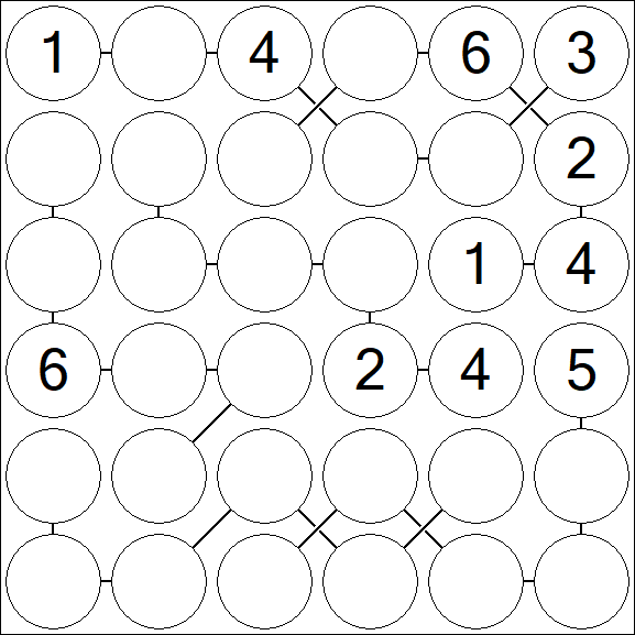 Chain Sudoku 6x6 - Medio