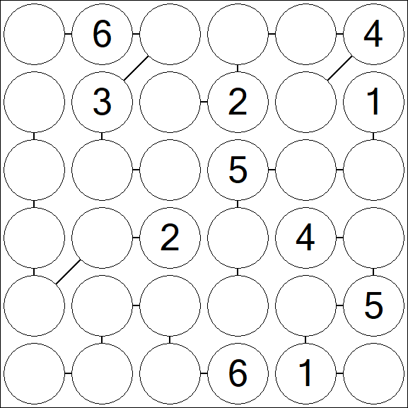 Chain Sudoku 6x6 - Medio